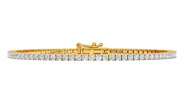3.12 Ctw Round Brilliant Diamond Tennis Bracelet In 14K Yellow Gold