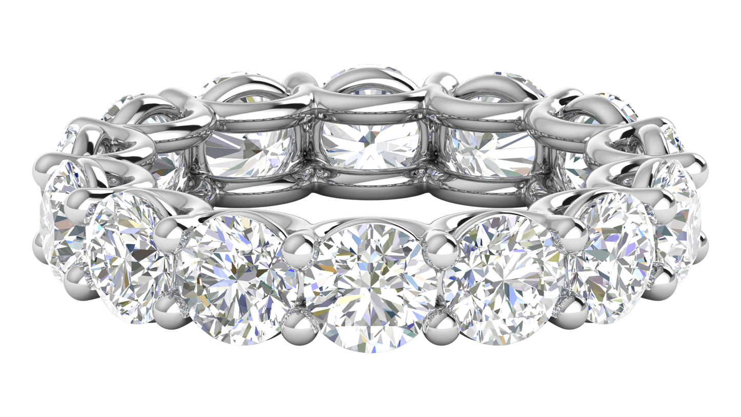 7.00 Ctw Elegant Diamond Eternity Band Set In 14K White Gold