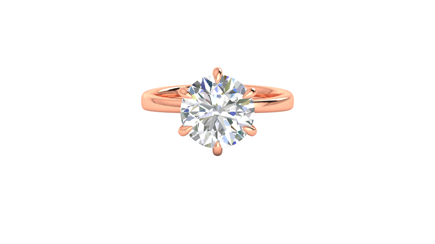 4.00 Ctw Classic Solitaire Engagement Ring Set In 14K Rose Gold