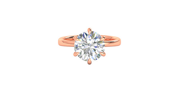 4.00 Ctw Classic Solitaire Engagement Ring Set In 14K Rose Gold