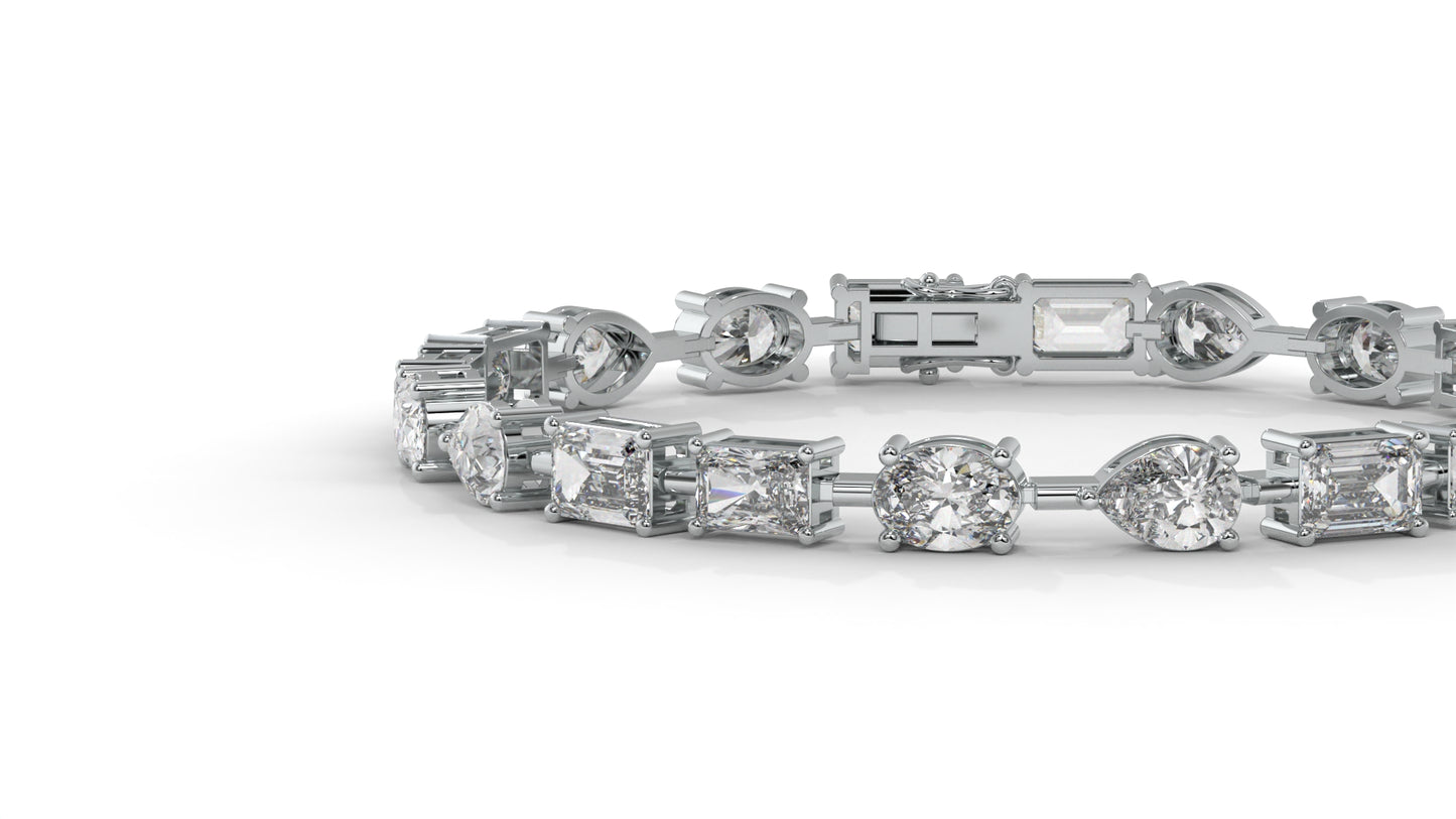 13.75 CTW Diamond Statement Bracelet in 14K White Gold - Modern Luxury Design