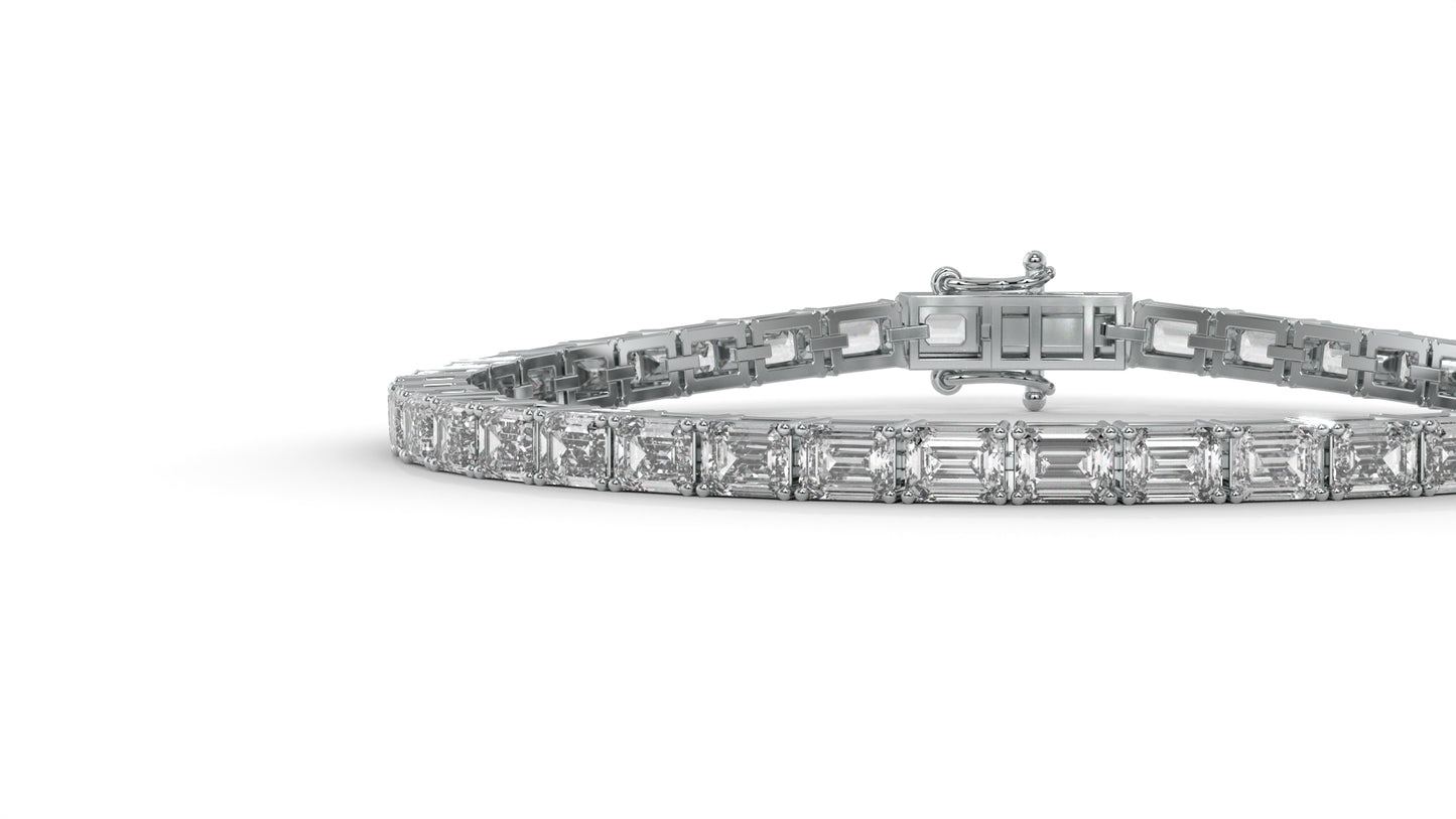 7.80 CTW Emerald Cut Diamond Classic Tennis Bracelet in 14K White Gold