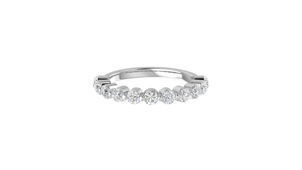 0.60 Ctw Bezel-Set Wedding Band Set In 14K White Gold