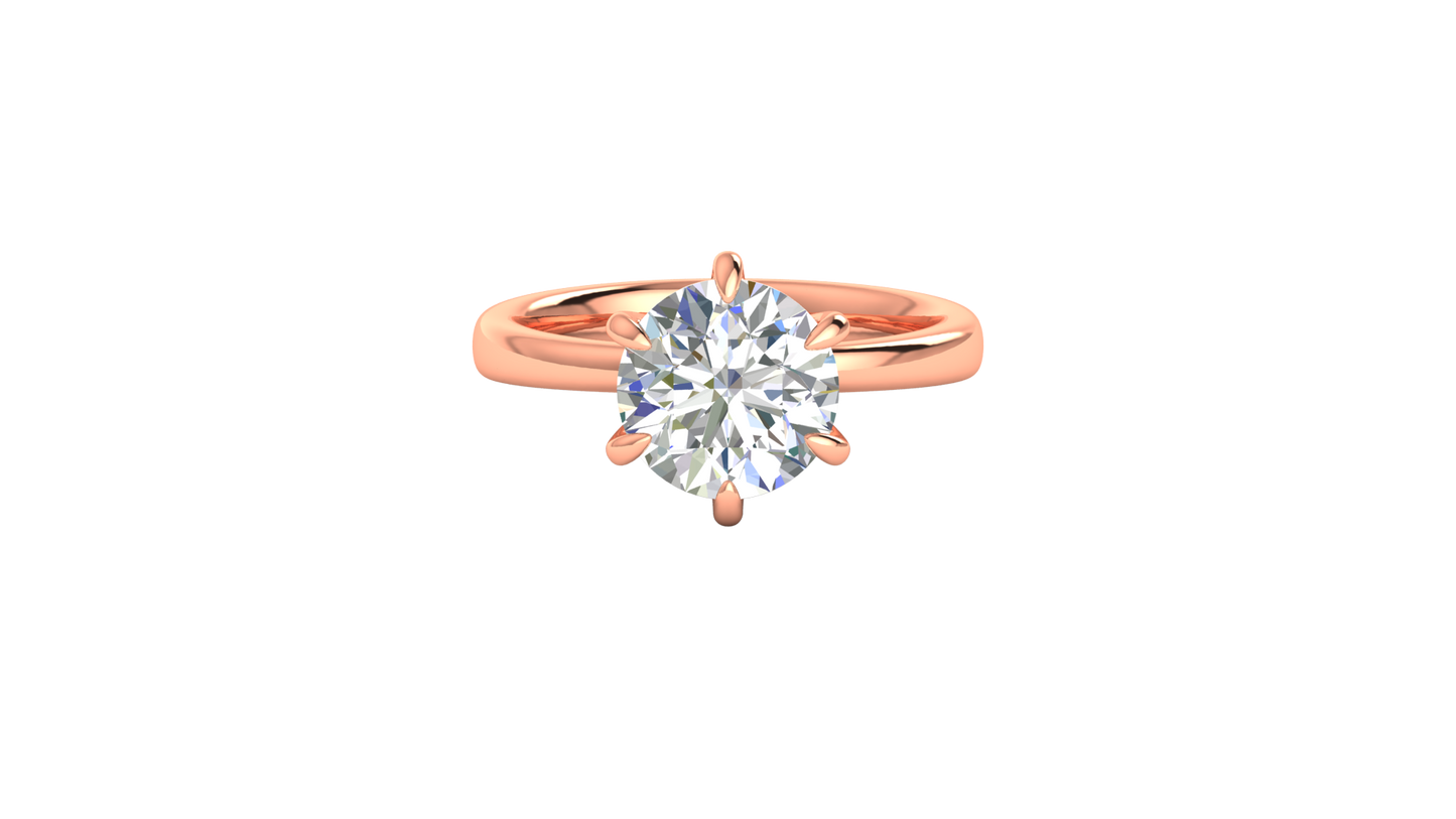 3.00 Ctw Classic Solitaire Engagement Ring Set In 14K Rose Gold