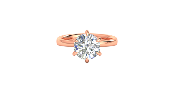 3.00 Ctw Classic Solitaire Engagement Ring Set In 14K Rose Gold