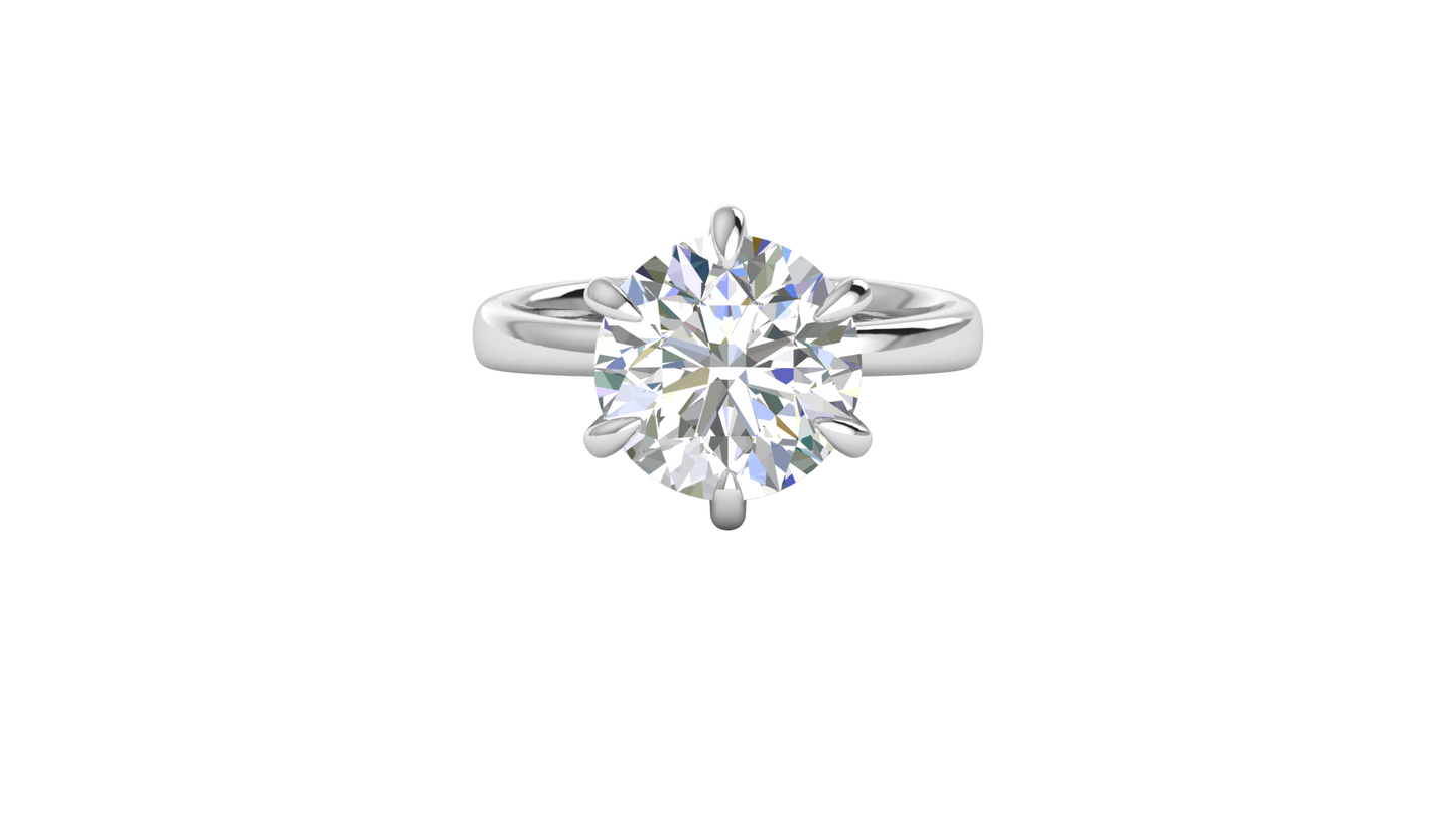 5.00 Ctw Classic Solitaire Engagement Ring Set In 14K White Gold