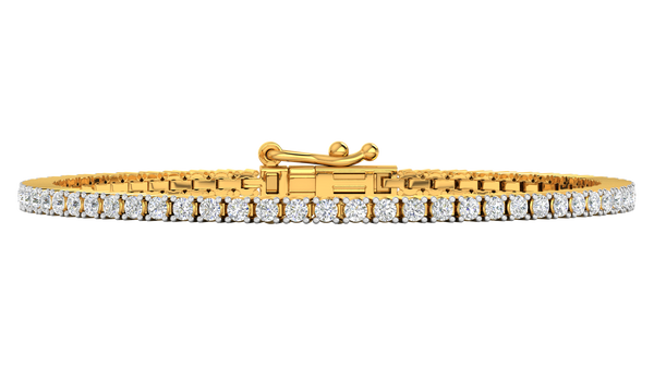 2.26 Ctw Round Brilliant Diamond Tennis Bracelet In 14K Yellow Gold