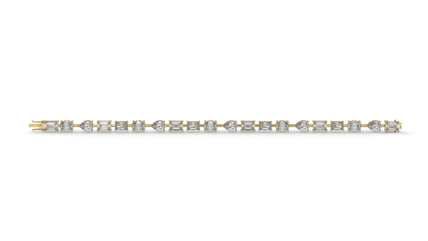 13.75 CTW Diamond Statement Bracelet in 14K Yellow Gold - Modern Luxury Design