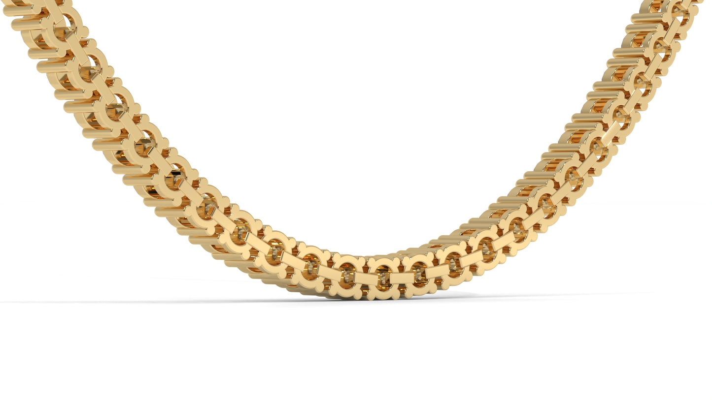 12.50 CTW Diamond Tennis Necklace in 14K Yellow Gold – Classic Round Cut Single Row In 17 Inch