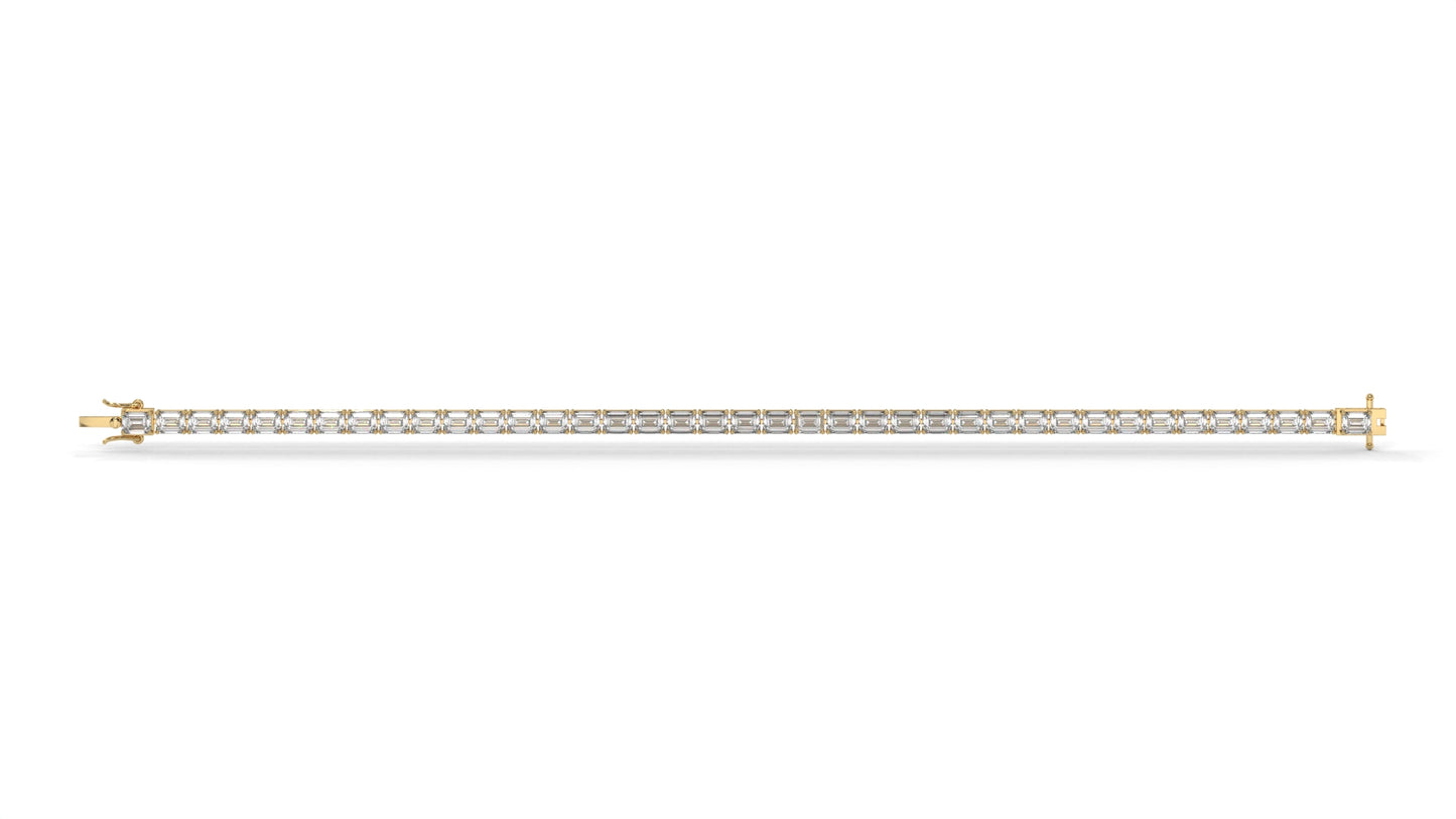 7.80 CTW Emerald Cut Diamond Classic Tennis Bracelet in 14K Yellow Gold