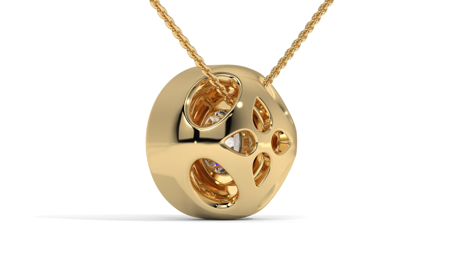 2.00 CTW Round Diamond Bezel-Set Solitaire Pendant in 14K Yellow Gold