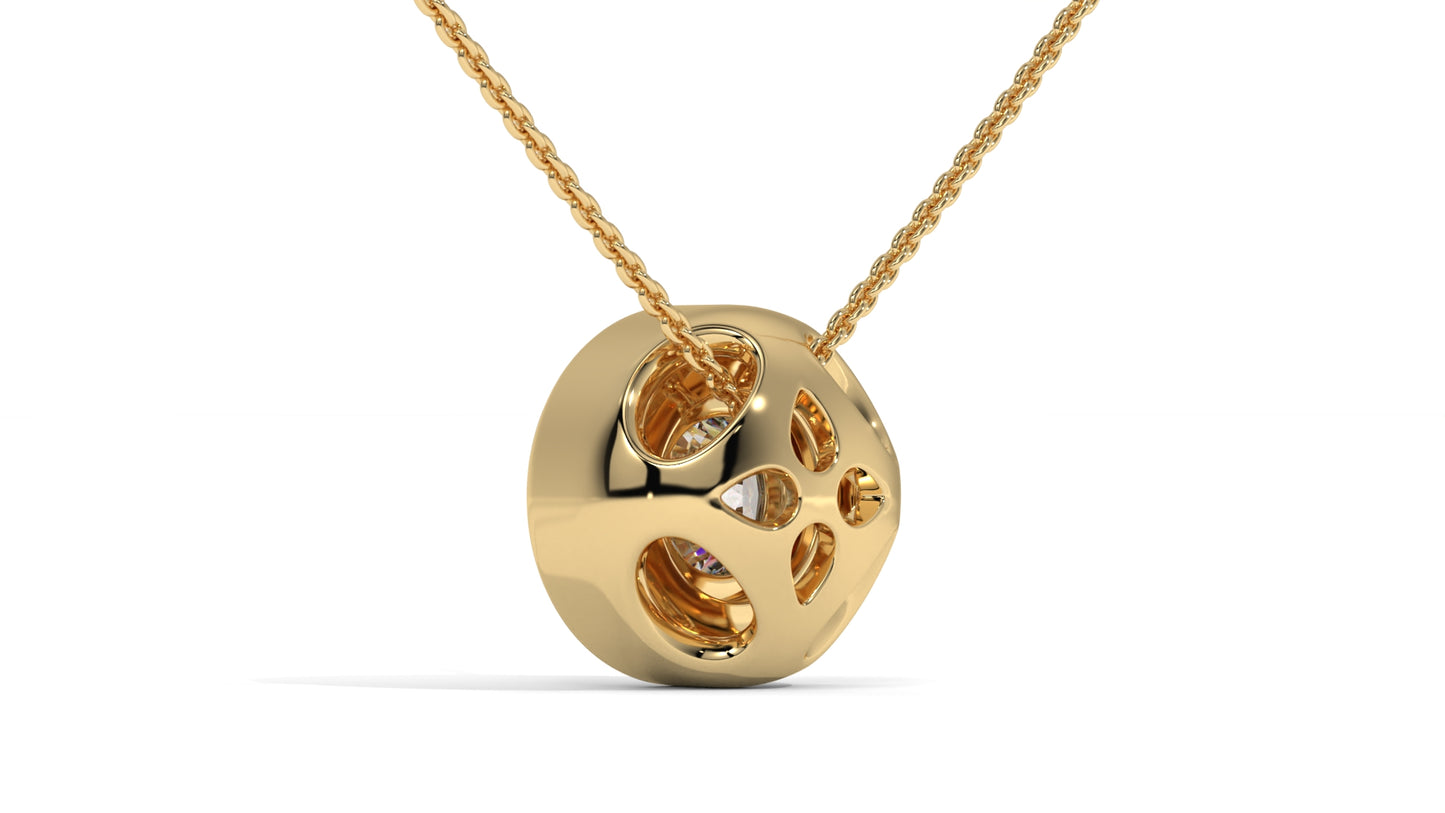 1.00 CTW Round Diamond Bezel-Set Solitaire Pendant in 14K Yellow Gold