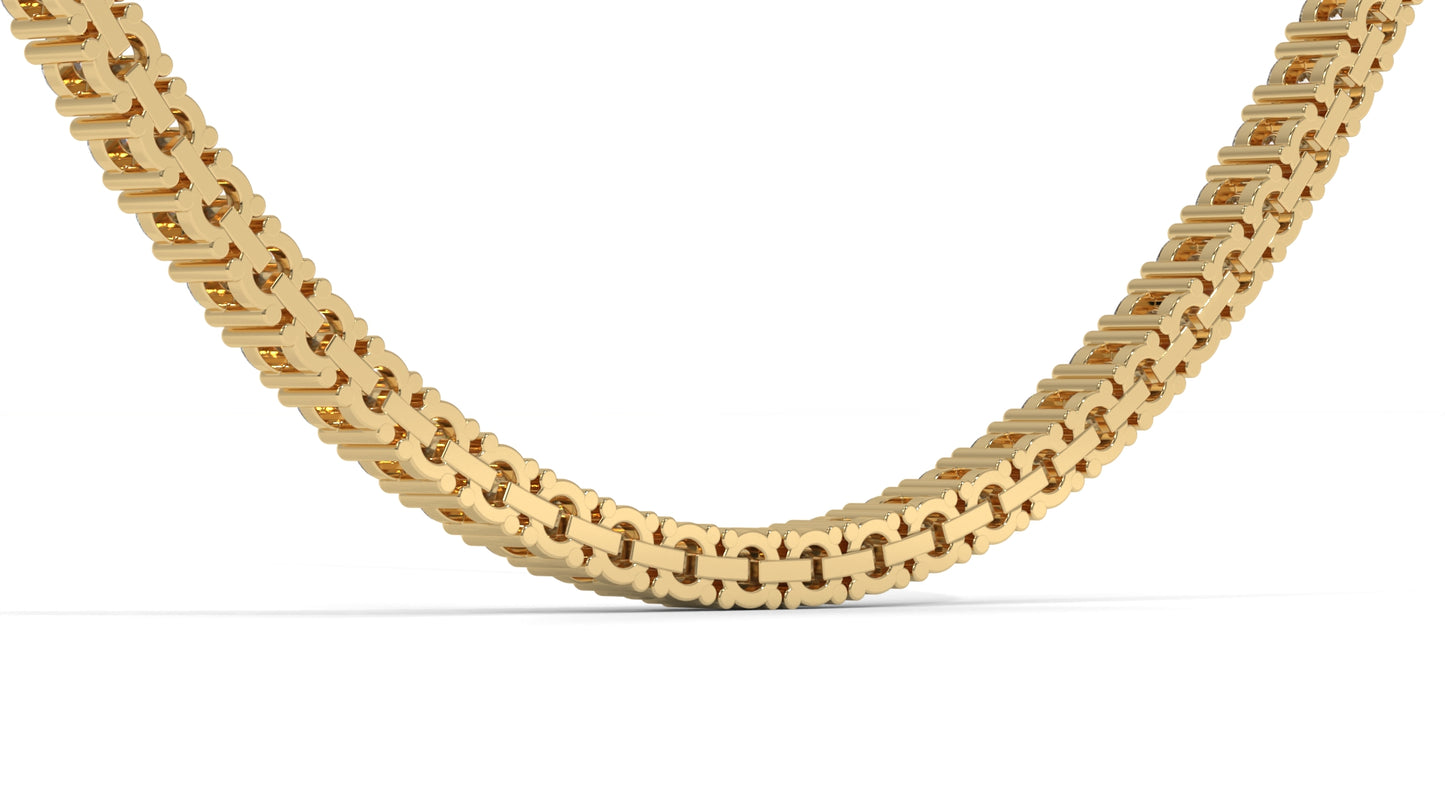 10 CTW Diamond Tennis Necklace in 14K Yellow Gold – Classic Round Cut Single Row In 17 Inch