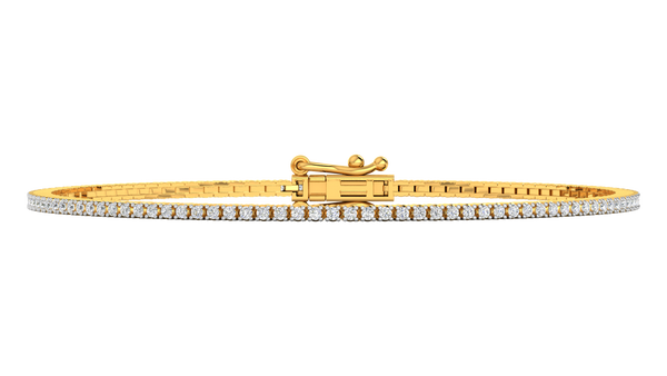 1.08 Ctw Round Brilliant Diamond Tennis Bracelet In 14K Yellow Gold
