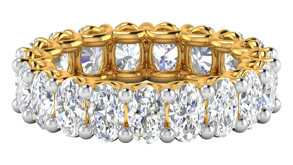 5.70 Ctw Oval Cut Diamond Eternity Band Set In 14K Yellow Gold