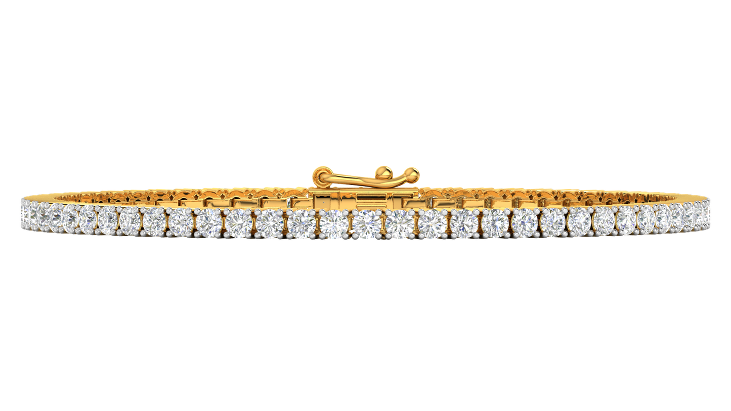 4.80 Ctw Round Brilliant Diamond Tennis Bracelet In 14K Yellow Gold
