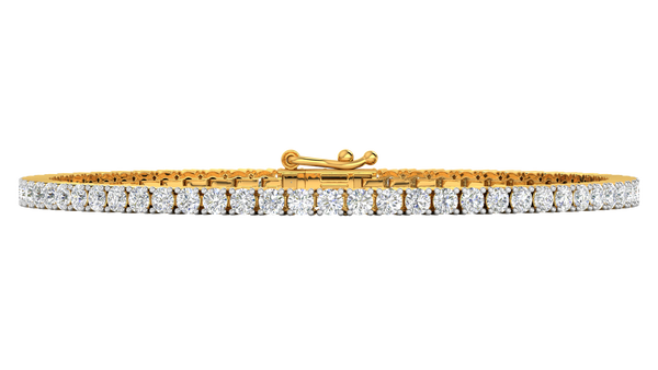 4.80 Ctw Round Brilliant Diamond Tennis Bracelet In 14K Yellow Gold