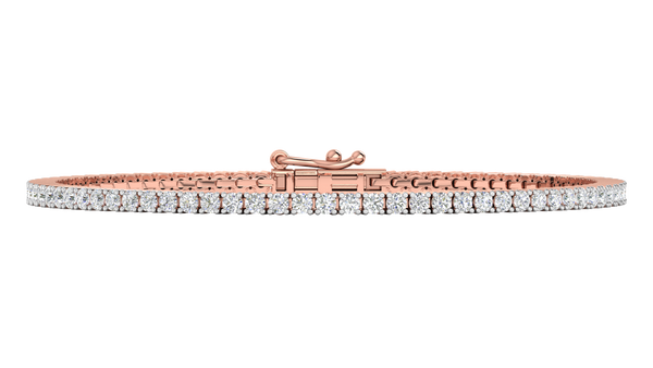 3.12 Ctw Round Brilliant Diamond Tennis Bracelet In 14K Rose Gold