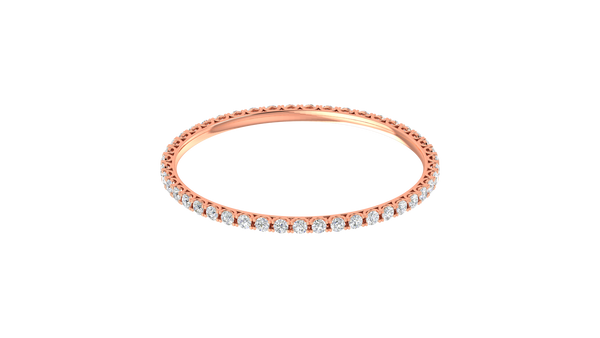 17.10 Ctw Round Cut Diamond Bangle | Shared Prong Diamond Bangle Set In Luxury 14K Rose Gold