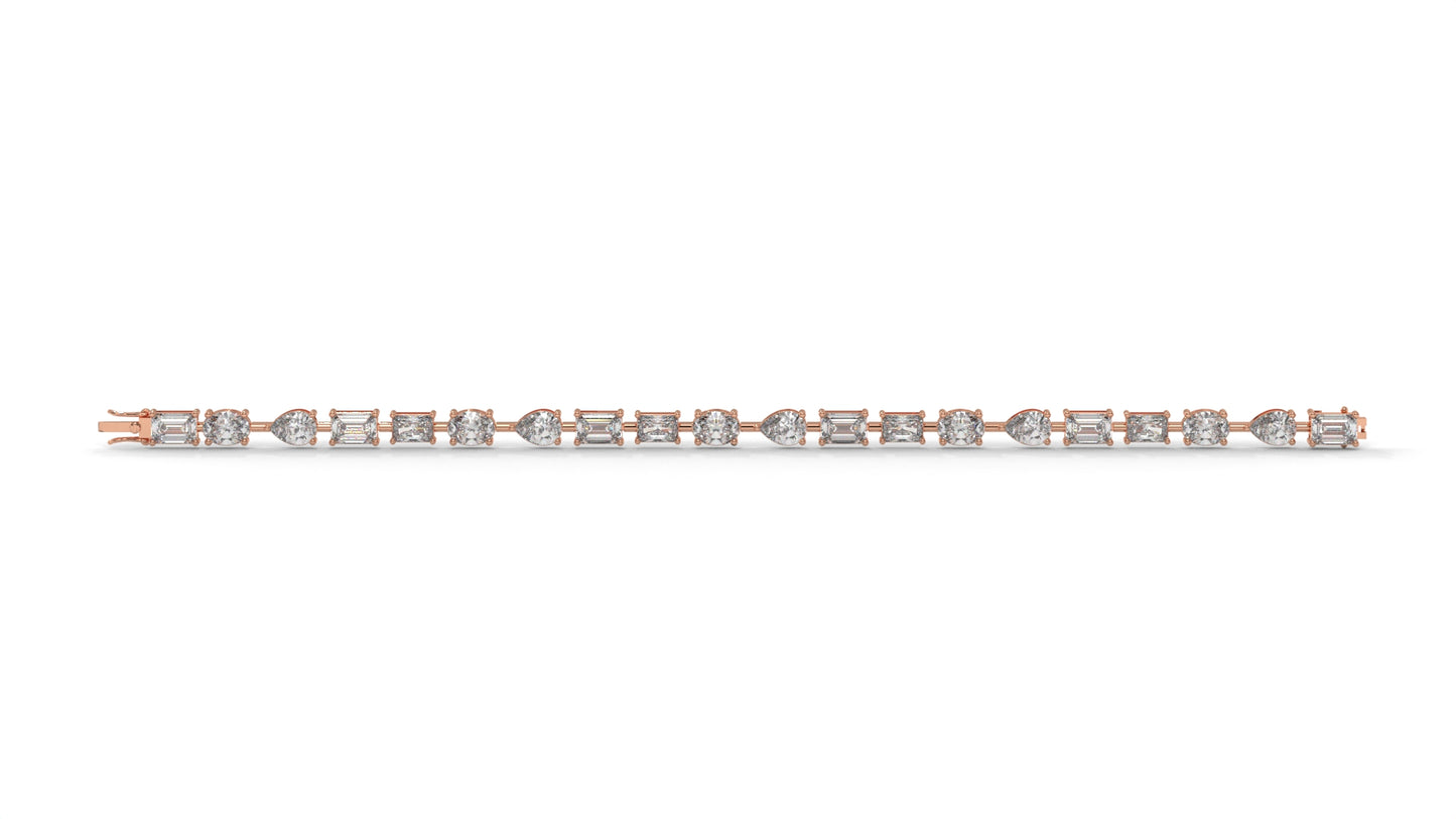 13.75 CTW Diamond Statement Bracelet in 14K Rose Gold - Modern Luxury Design