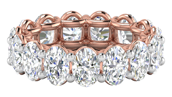 7.50 Ctw Oval Cut Diamond Eternity Band Set In 14K Rose Gold