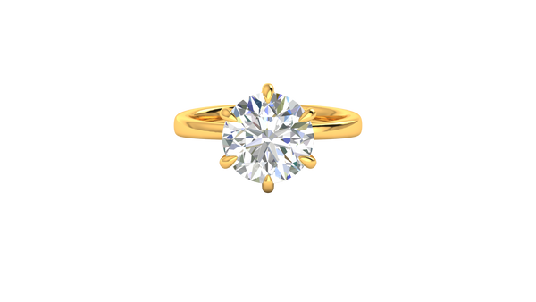 4.00 Ctw Classic Solitaire Engagement Ring Set In 14K Yellow Gold