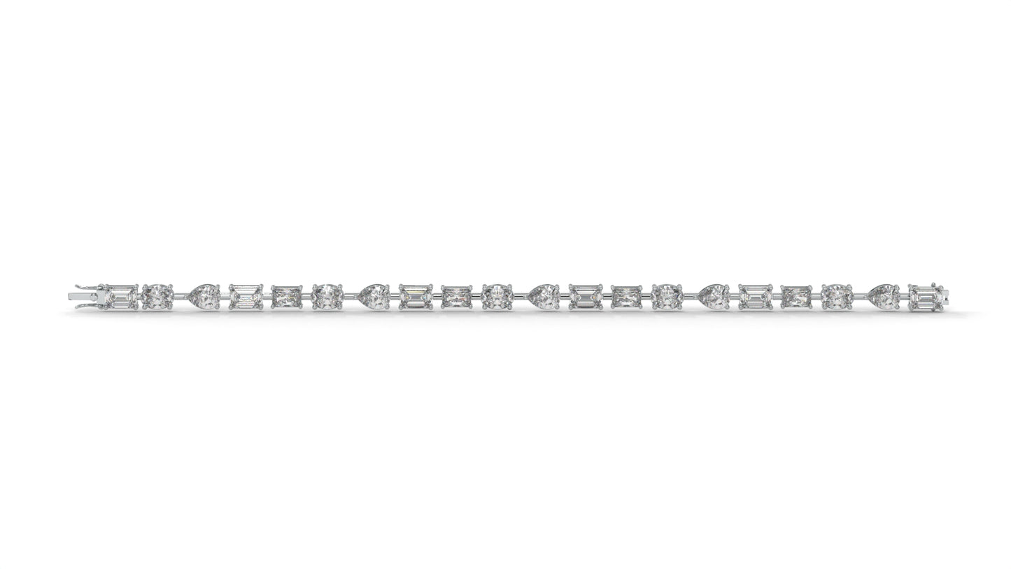 13.75 CTW Diamond Statement Bracelet in 14K White Gold - Modern Luxury Design