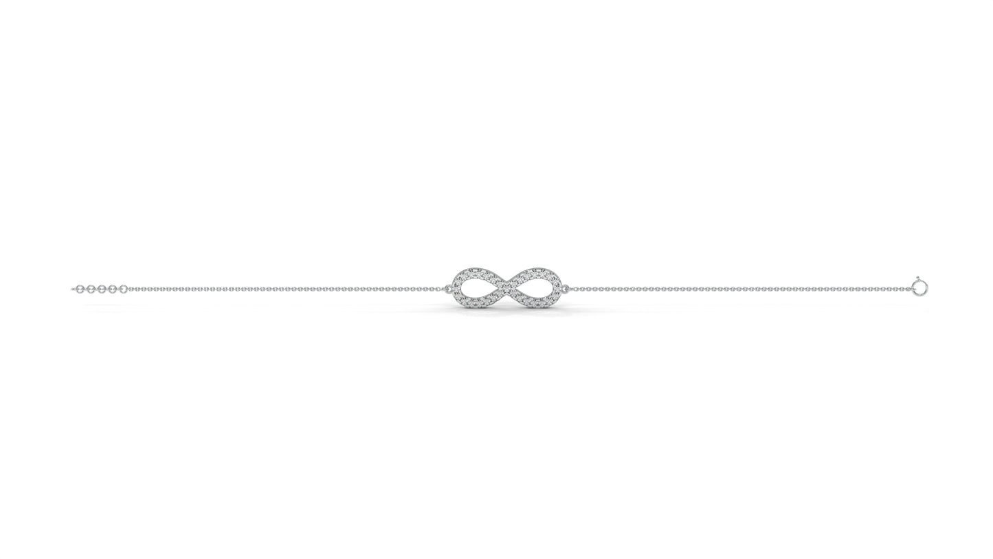0.38 CTW Round Diamond Infinity Bracelet in 14K White Gold