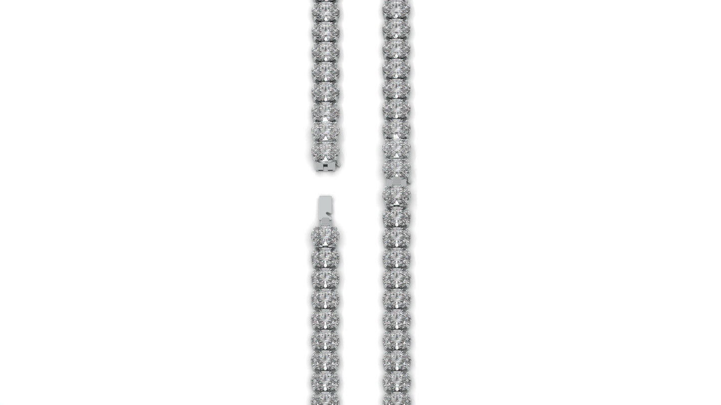 23.40 CTW Oval Diamond Bracelet in 14K White Gold – Luxury Tennis Bracelet