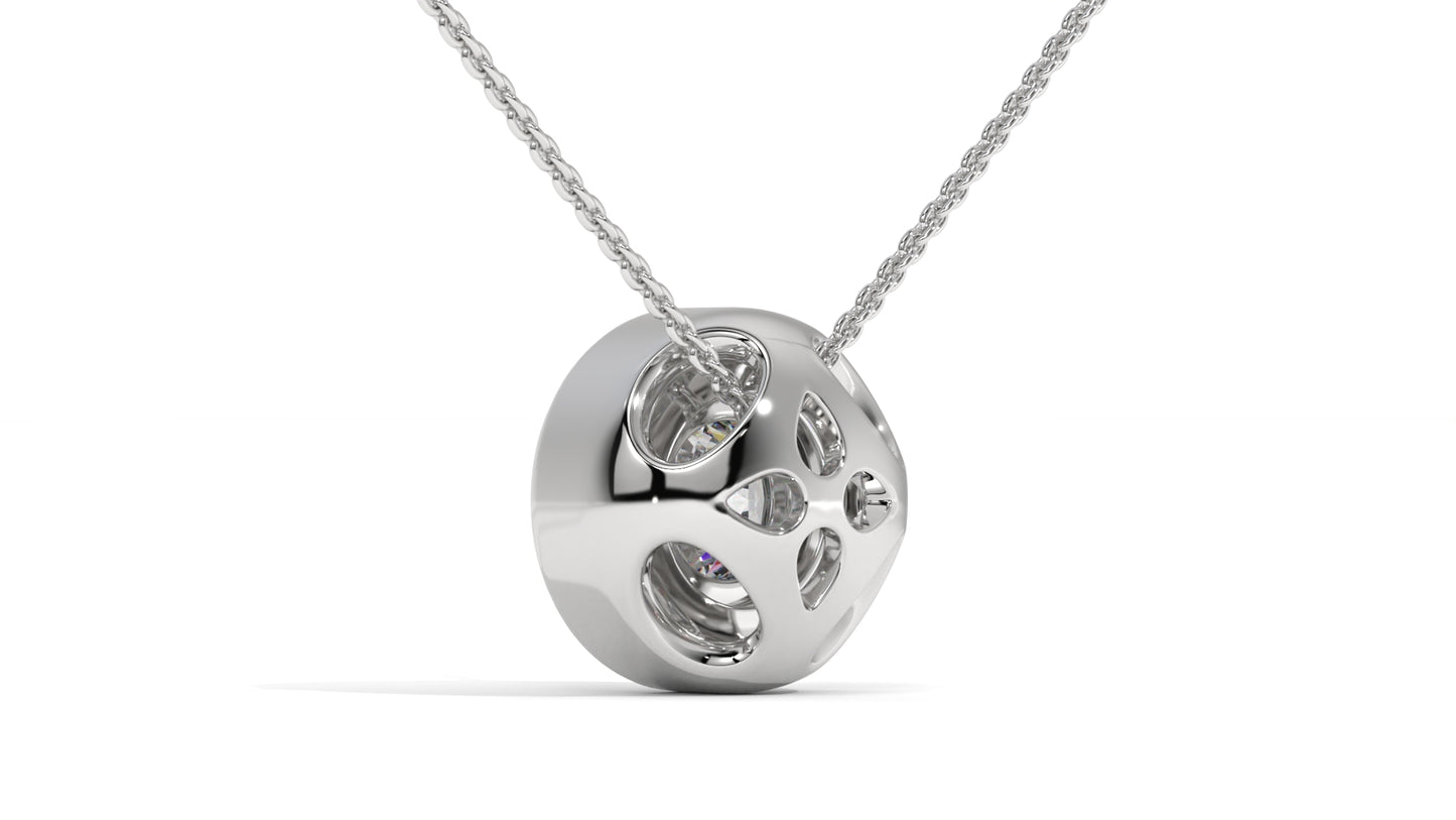 1.00 CTW Round Diamond Bezel-Set Solitaire Pendant in 14K White Gold