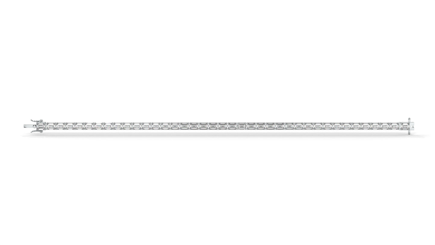 7.80 CTW Emerald Cut Diamond Classic Tennis Bracelet in 14K White Gold