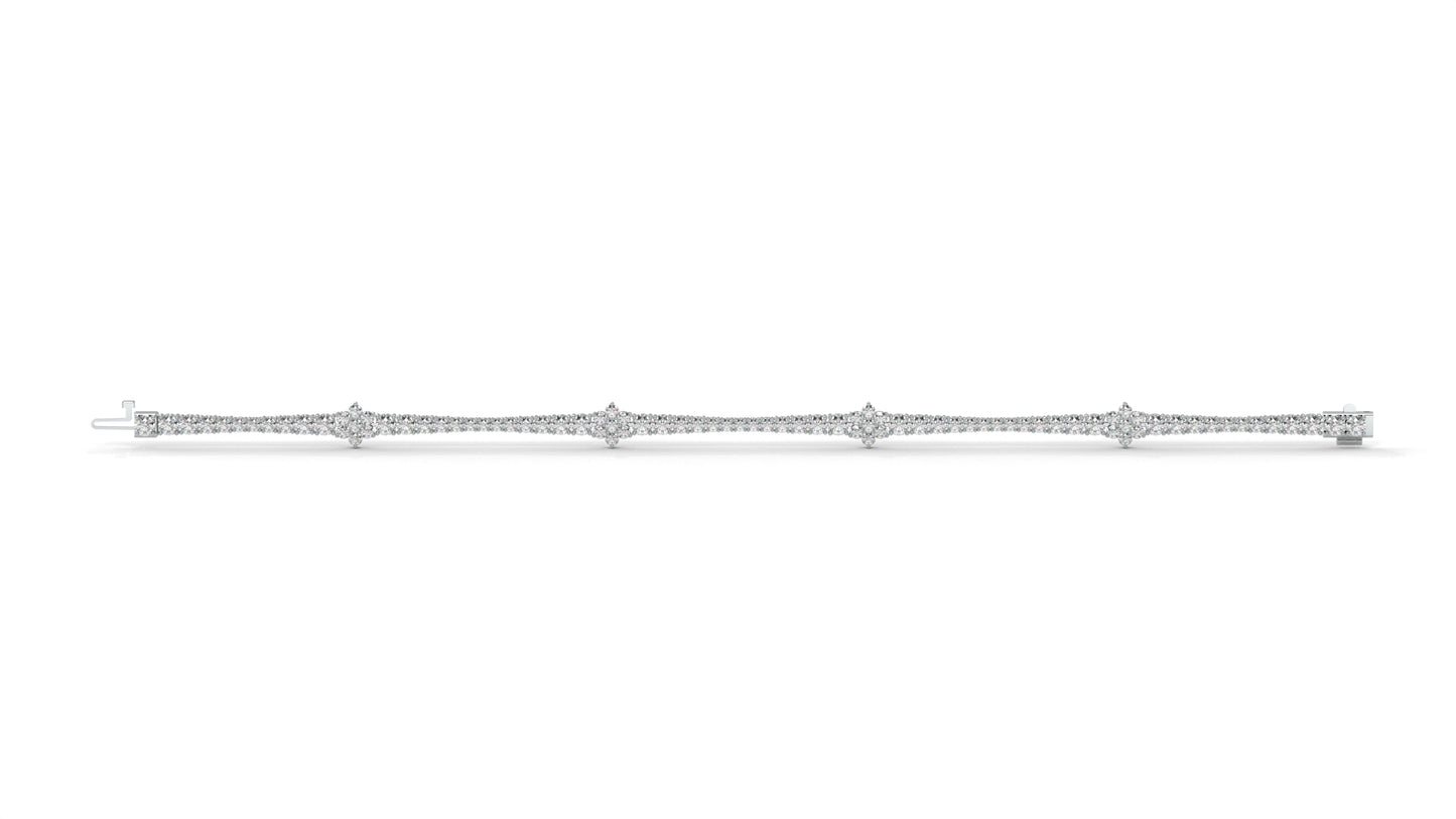 4.95 CTW Diamond Tennis Bracelet in 14K White Gold – Classic Round Cut Design