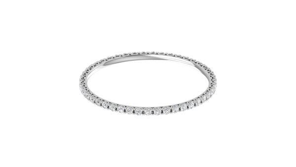 17.10 Ctw Round Cut Diamond Bangle | Shared Prong Diamond Bangle Set In Luxury 14K White Gold