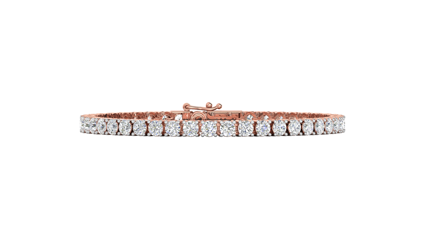 9.24 Ctw Round Brilliant Diamond Tennis Bracelet In 14K Rose Gold
