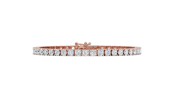 9.24 Ctw Round Brilliant Diamond Tennis Bracelet In 14K Rose Gold