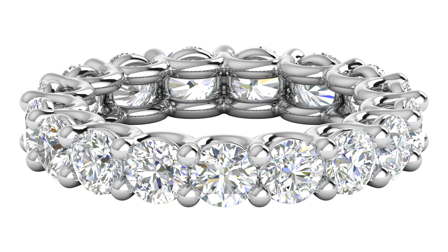 5.10 Ctw Elegant Diamond Eternity Band Set In 14K White Gold
