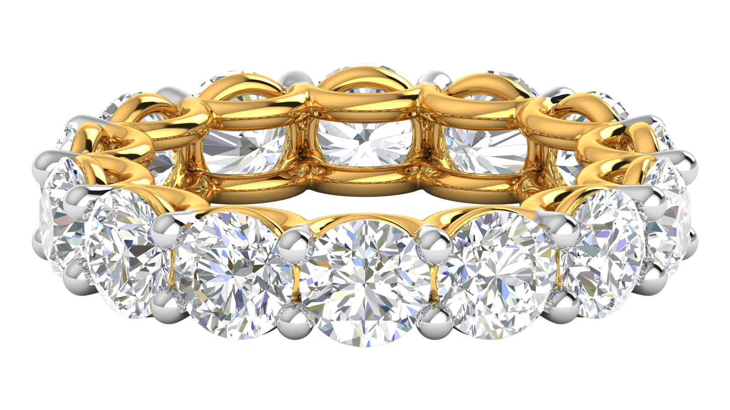 7.00 Ctw Elegant Diamond Eternity Band Set In 14K Yellow Gold