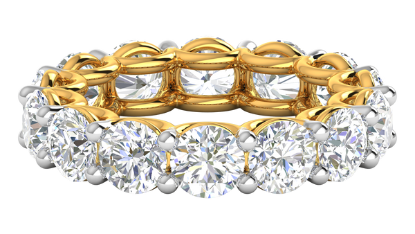 7.00 Ctw Elegant Diamond Eternity Band Set In 14K Yellow Gold