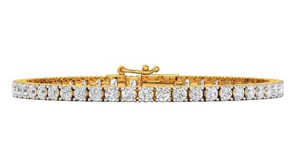6.48 Ctw Round Brilliant Diamond Tennis Bracelet In 14K Yellow Gold