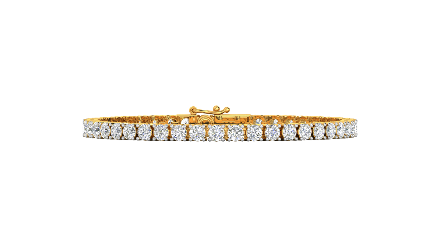 9.24 Ctw Round Brilliant Diamond Tennis Bracelet In 14K Yellow Gold