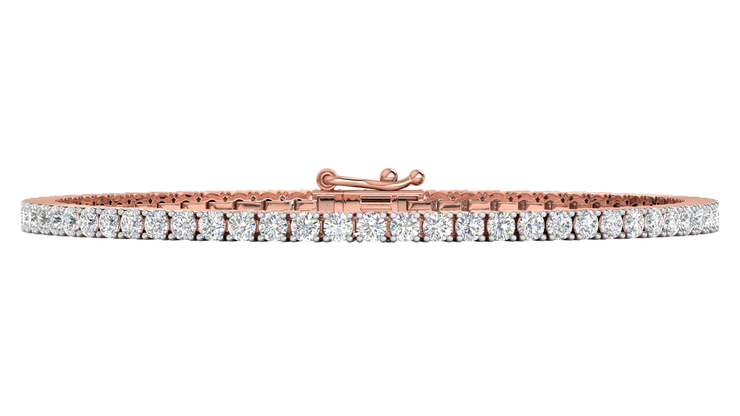 4.80 Ctw Round Brilliant Diamond Tennis Bracelet In 14K Rose Gold