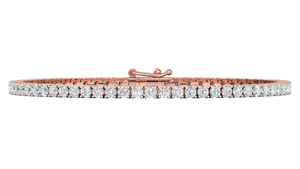 4.80 Ctw Round Brilliant Diamond Tennis Bracelet In 14K Rose Gold
