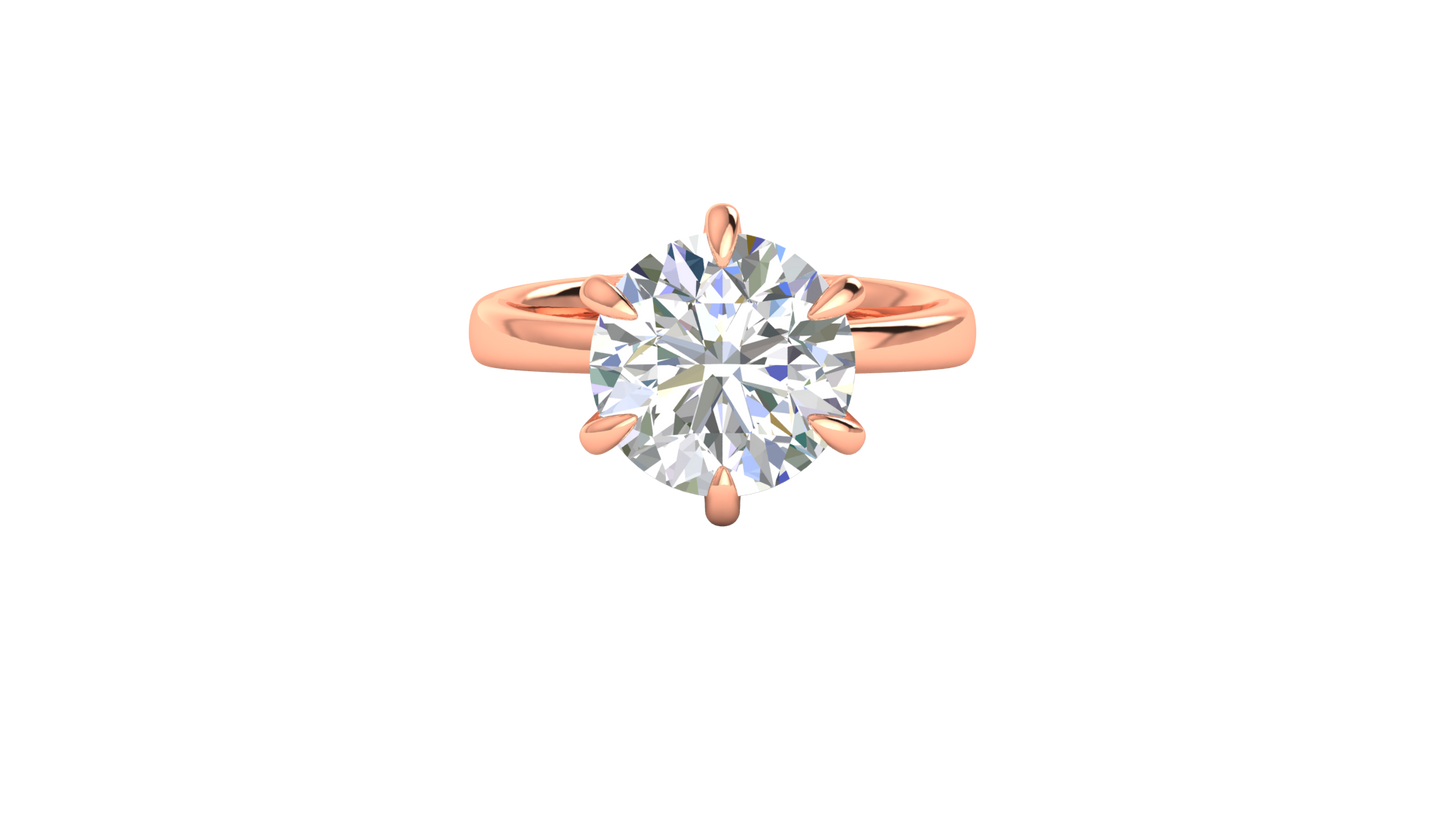 5.00 Ctw Classic Solitaire Engagement Ring Set In 14K Rose Gold
