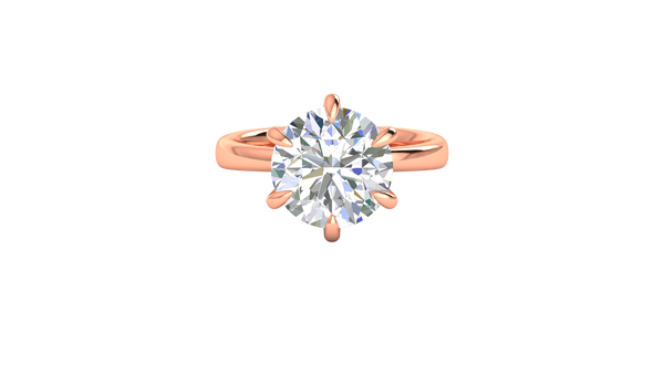 5.00 Ctw Classic Solitaire Engagement Ring Set In 14K Rose Gold