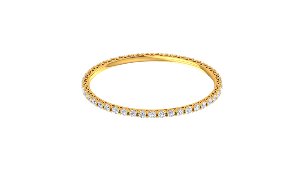 17.10 Ctw Round Cut Diamond Bangle | Shared Prong Diamond Bangle Set In Luxury 14K Yellow Gold