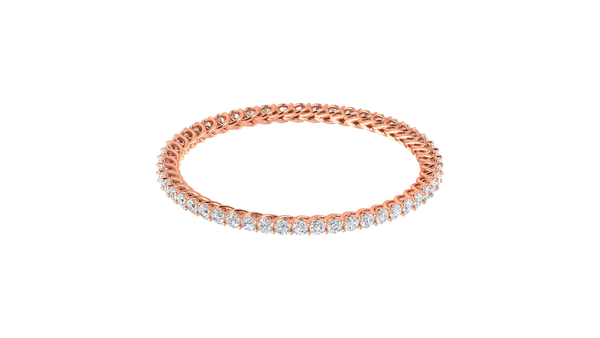 25.00 Ctw Round Cut Diamond Bangle | Twisted Rope Diamond Eternity Bangle Set In Luxury 18K Rose Gold
