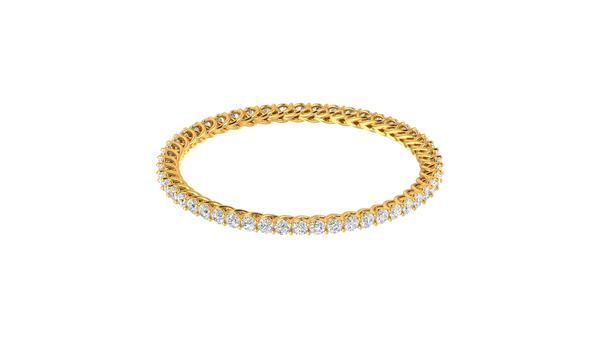 25.00 Ctw Round Cut Diamond Bangle | Twisted Rope Diamond Eternity Bangle Set In Luxury 18K Yellow Gold