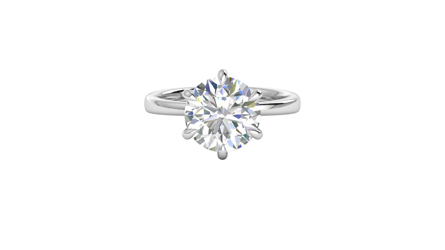 4.00 Ctw Classic Solitaire Engagement Ring Set In 14K White Gold