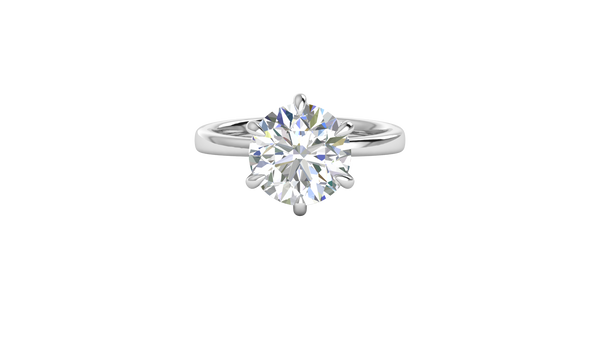 4.00 Ctw Classic Solitaire Engagement Ring Set In 14K White Gold
