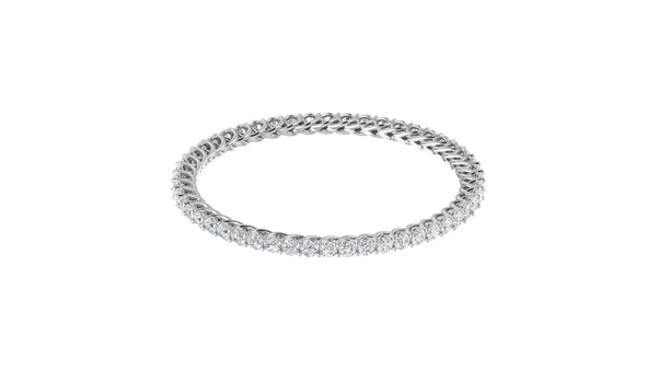 25.00 Ctw Round Cut Diamond Bangle | Twisted Rope Diamond Eternity Bangle Set In Luxury 18K White Gold